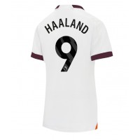 Camiseta Manchester City Erling Haaland #9 Segunda Equipación Replica 2023-24 para mujer mangas cortas